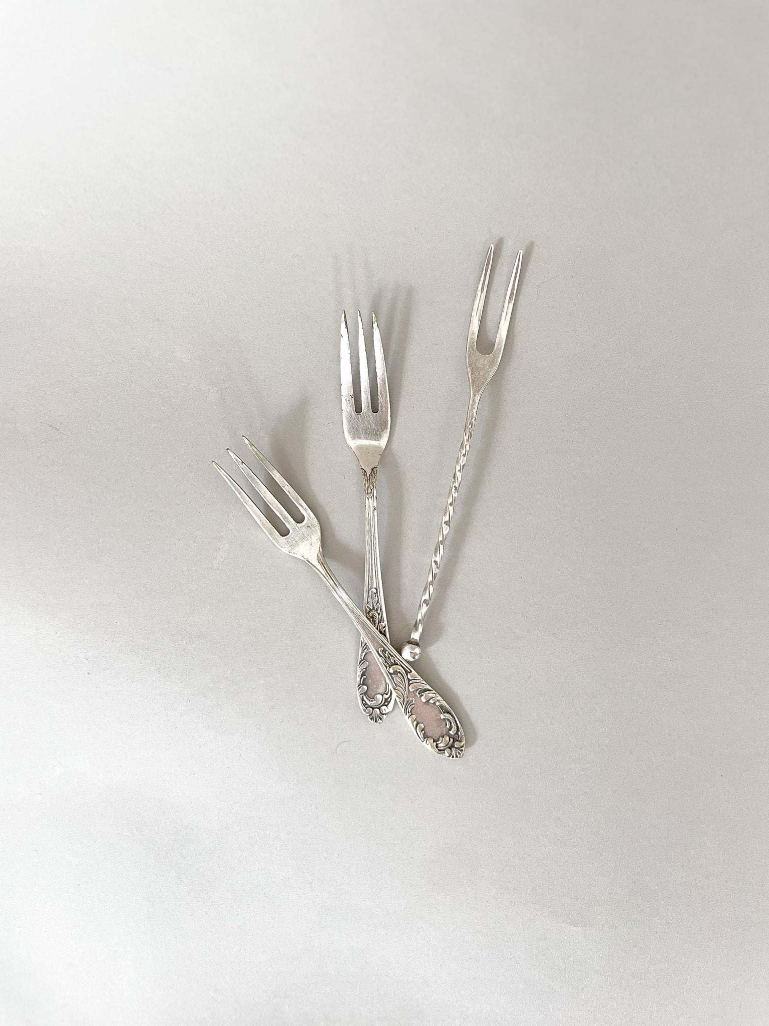 Posrebrzane widelczyki no.6